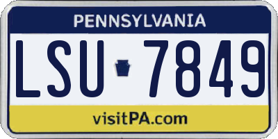 PA license plate LSU7849