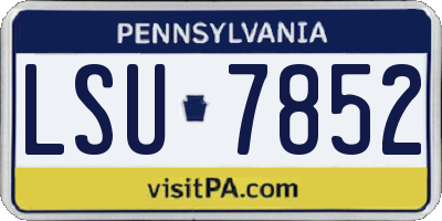 PA license plate LSU7852