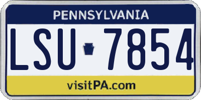 PA license plate LSU7854