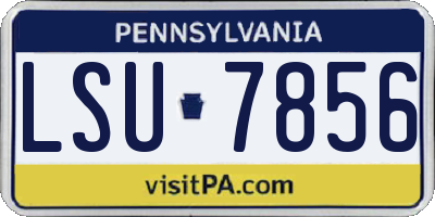 PA license plate LSU7856