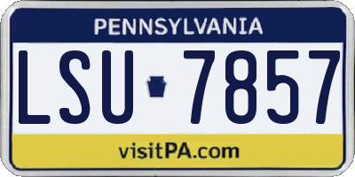 PA license plate LSU7857