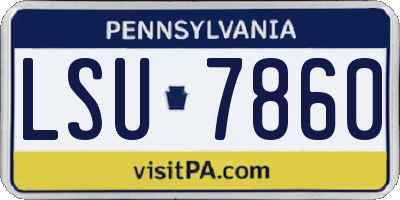 PA license plate LSU7860