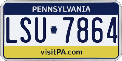 PA license plate LSU7864