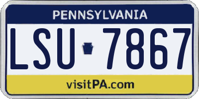 PA license plate LSU7867