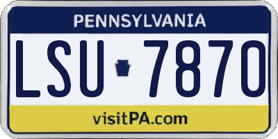 PA license plate LSU7870