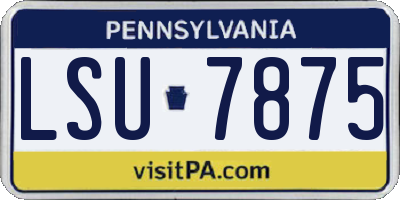 PA license plate LSU7875