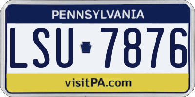 PA license plate LSU7876