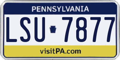 PA license plate LSU7877