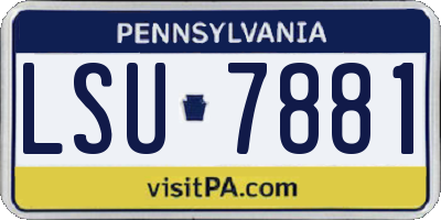PA license plate LSU7881