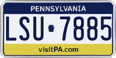 PA license plate LSU7885