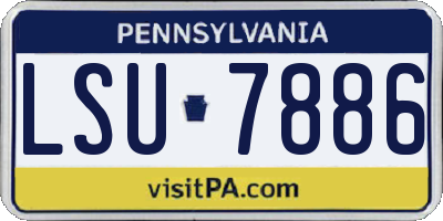 PA license plate LSU7886