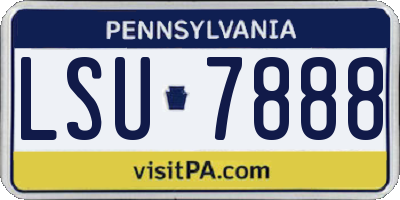 PA license plate LSU7888