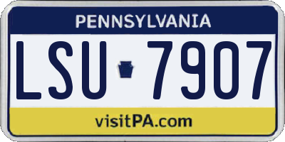 PA license plate LSU7907