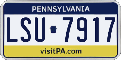 PA license plate LSU7917