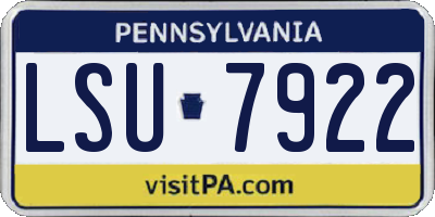 PA license plate LSU7922