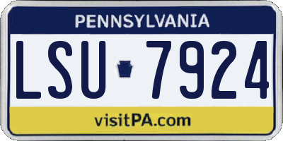 PA license plate LSU7924