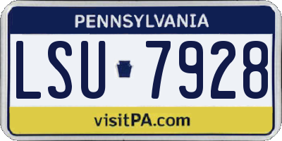 PA license plate LSU7928