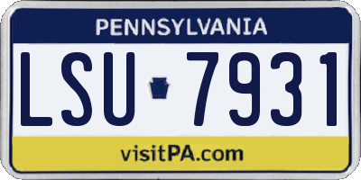 PA license plate LSU7931