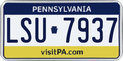 PA license plate LSU7937