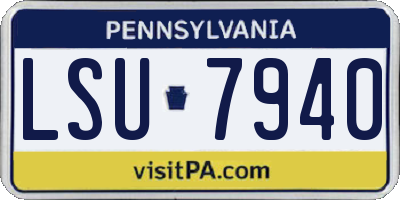 PA license plate LSU7940