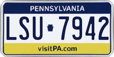 PA license plate LSU7942