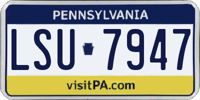 PA license plate LSU7947
