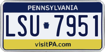 PA license plate LSU7951