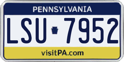 PA license plate LSU7952