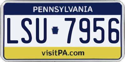 PA license plate LSU7956