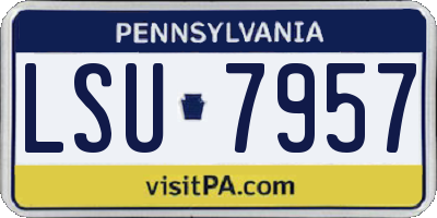 PA license plate LSU7957