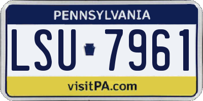 PA license plate LSU7961