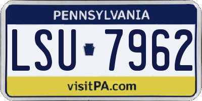 PA license plate LSU7962