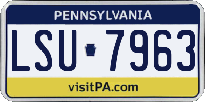 PA license plate LSU7963