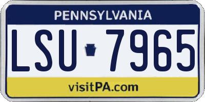 PA license plate LSU7965