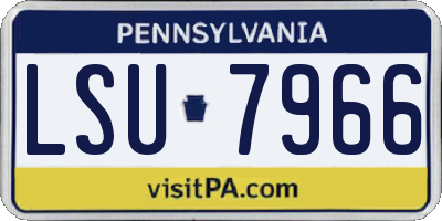PA license plate LSU7966
