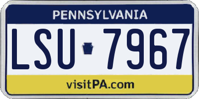 PA license plate LSU7967