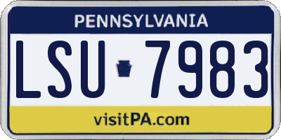 PA license plate LSU7983