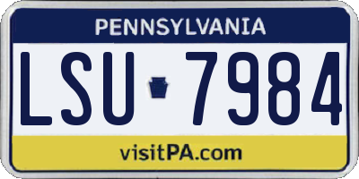 PA license plate LSU7984