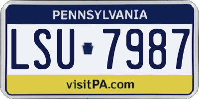 PA license plate LSU7987