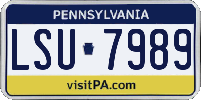 PA license plate LSU7989