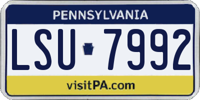 PA license plate LSU7992