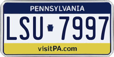 PA license plate LSU7997