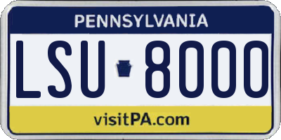 PA license plate LSU8000