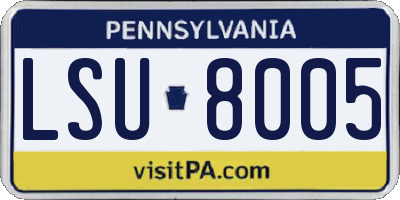 PA license plate LSU8005