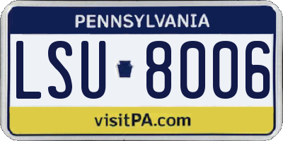 PA license plate LSU8006