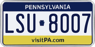 PA license plate LSU8007