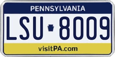 PA license plate LSU8009