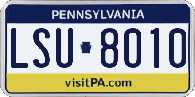 PA license plate LSU8010