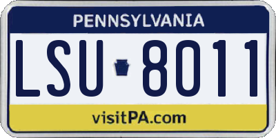 PA license plate LSU8011