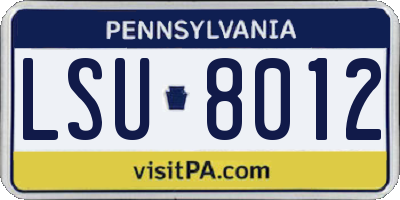 PA license plate LSU8012